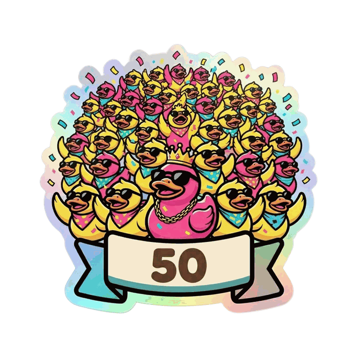 Group sticker — a crowd of smiling faces, tier 50